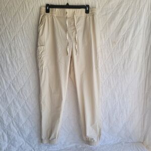 Women's L Old Navy Cream Colored Casual Elastic Waist Pull On Jogger Pants